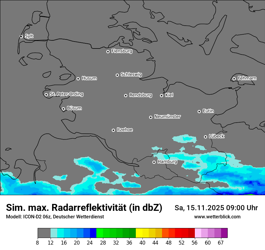 Modellkarten Simuliertes Radarbild