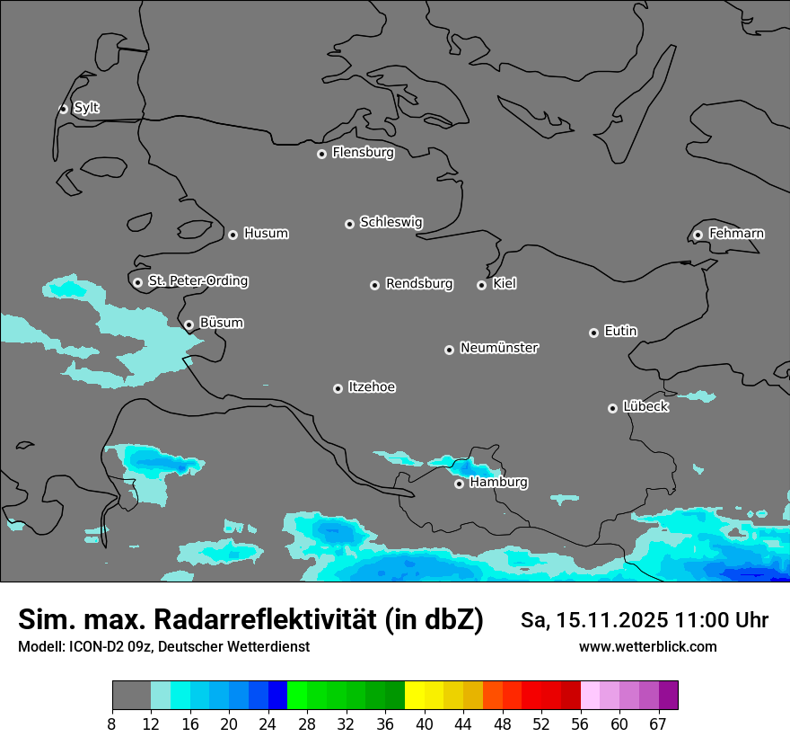 Modellkarten Simuliertes Radarbild