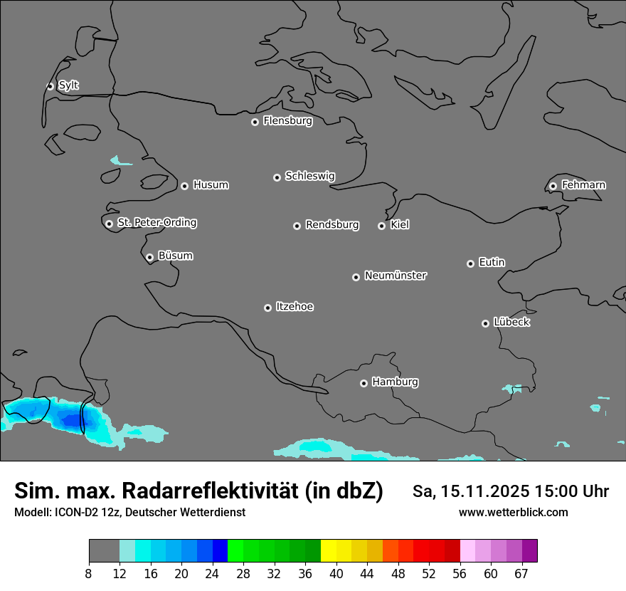 Modellkarten Simuliertes Radarbild