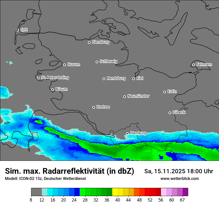 Modellkarten Simuliertes Radarbild