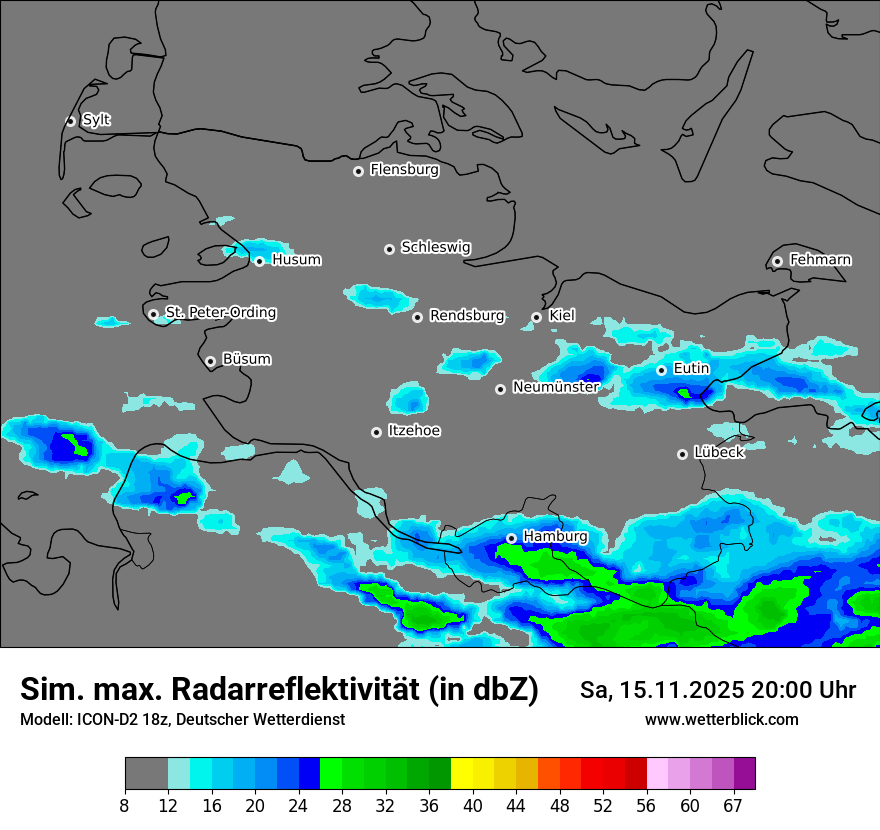 Modellkarten Simuliertes Radarbild
