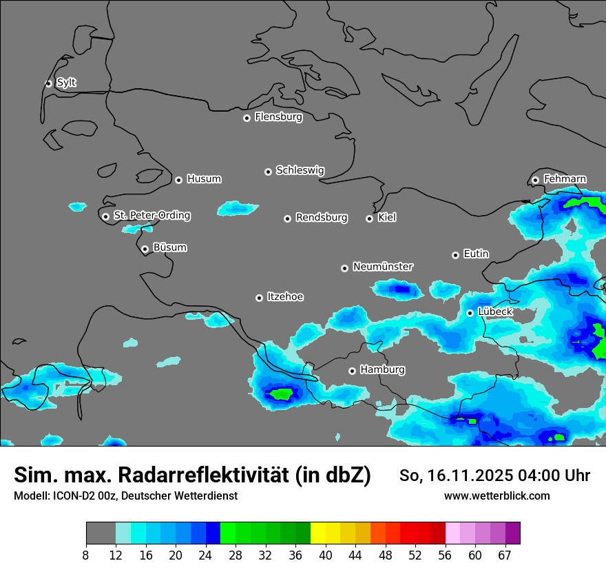 Modellkarten Simuliertes Radarbild