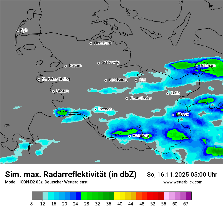 Modellkarten Simuliertes Radarbild