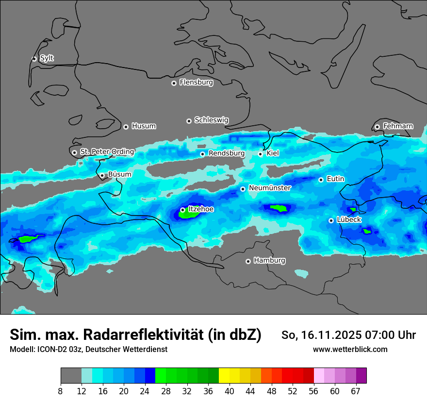 Modellkarten Simuliertes Radarbild