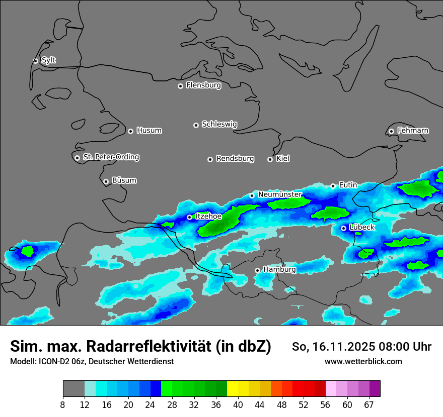 Modellkarten Simuliertes Radarbild