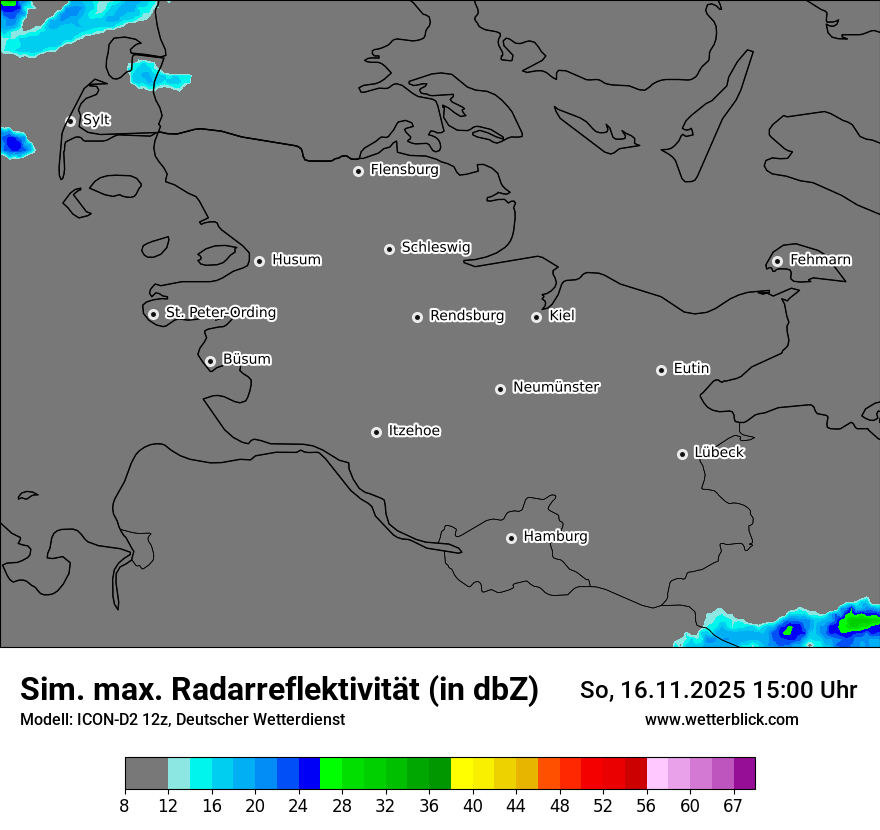 Modellkarten Simuliertes Radarbild
