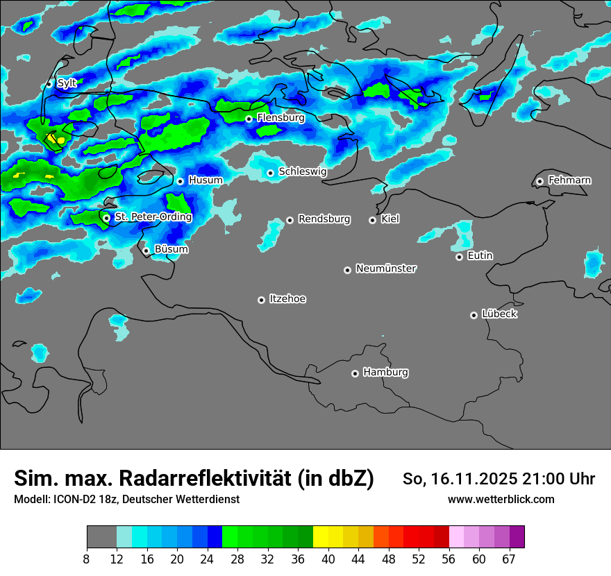 Modellkarten Simuliertes Radarbild
