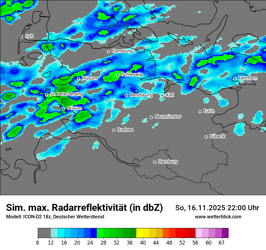 Modellkarten Simuliertes Radarbild