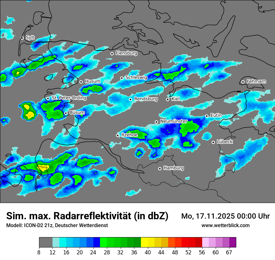 Modellkarten Simuliertes Radarbild