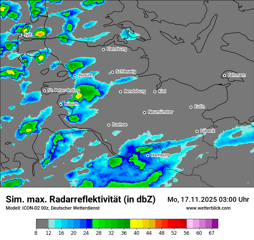 Modellkarten Simuliertes Radarbild