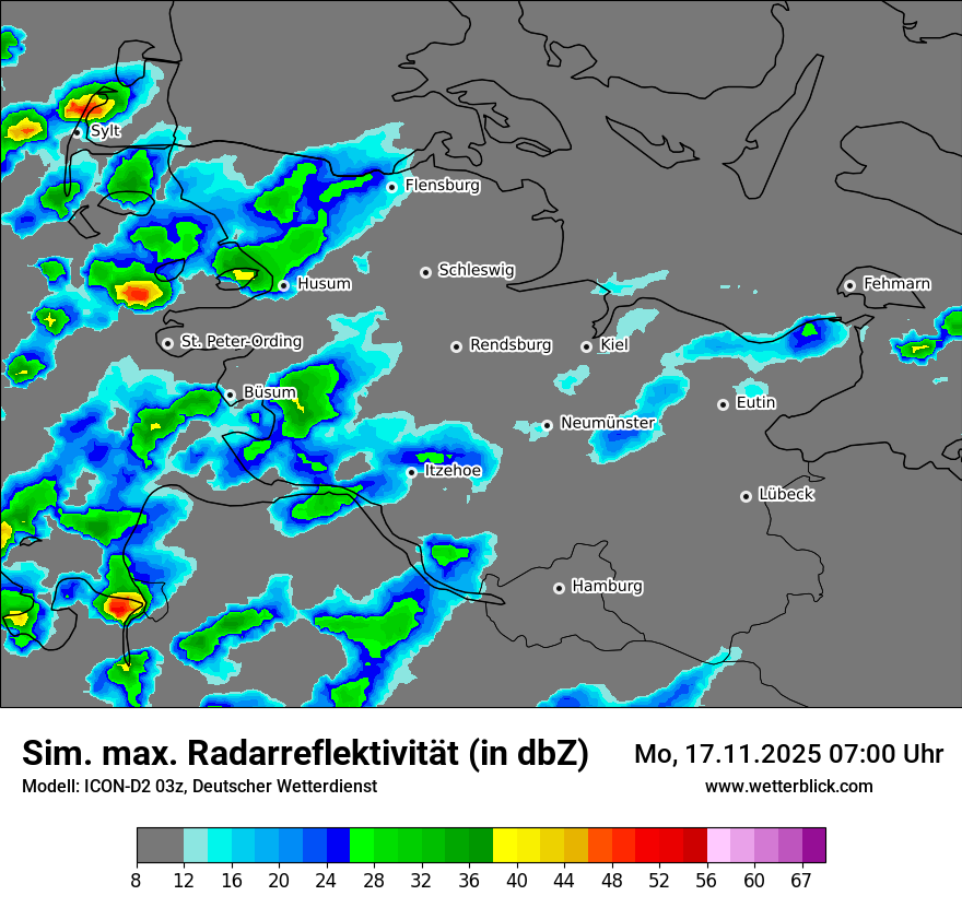Modellkarten Simuliertes Radarbild
