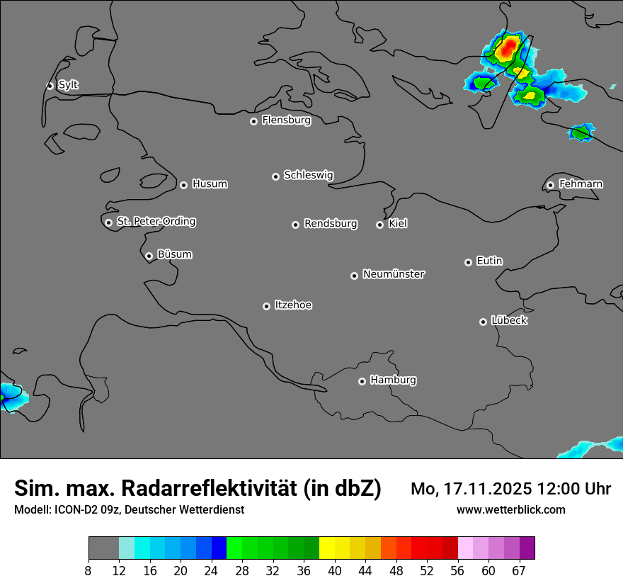 Modellkarten Simuliertes Radarbild