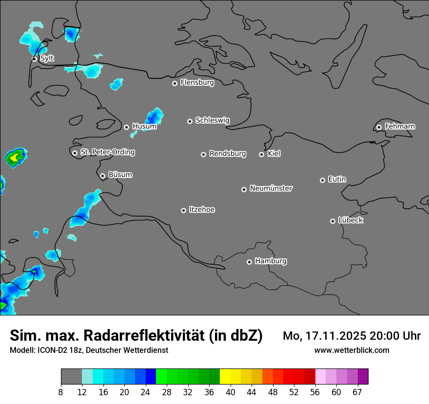Modellkarten Simuliertes Radarbild