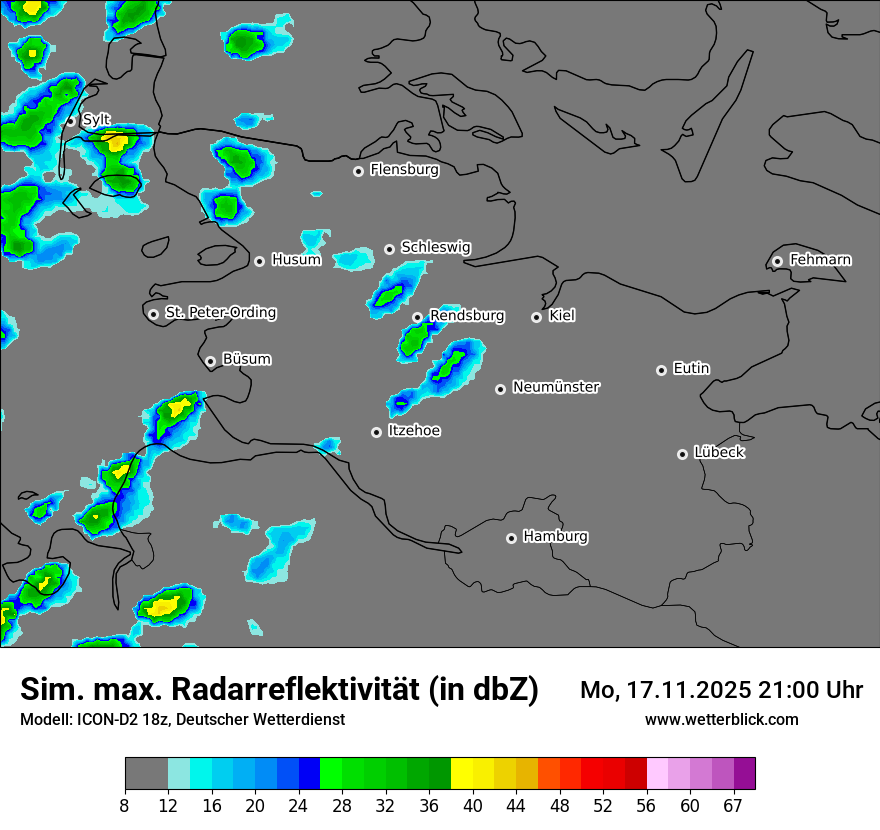 Modellkarten Simuliertes Radarbild