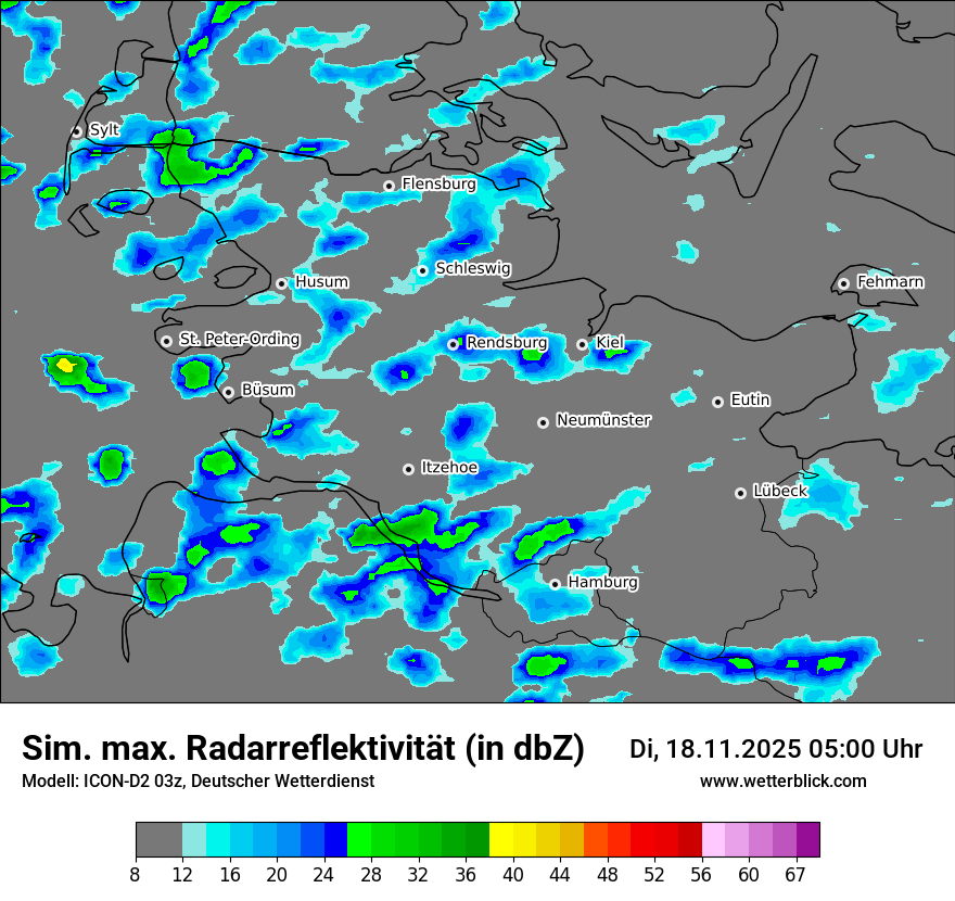 Modellkarten Simuliertes Radarbild