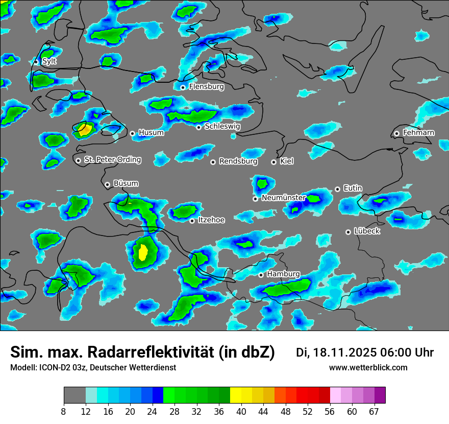 Modellkarten Simuliertes Radarbild