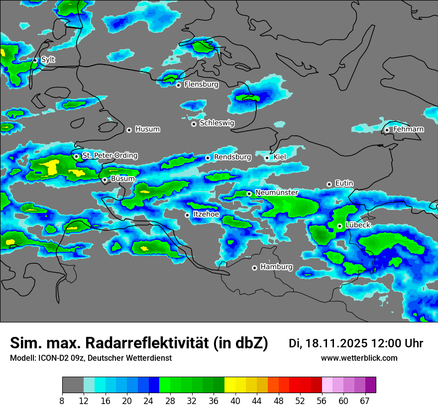 Modellkarten Simuliertes Radarbild