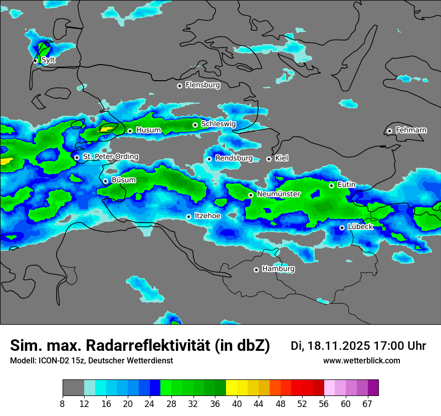 Modellkarten Simuliertes Radarbild
