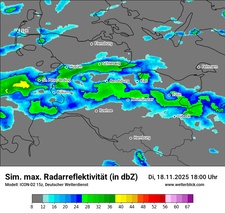Modellkarten Simuliertes Radarbild