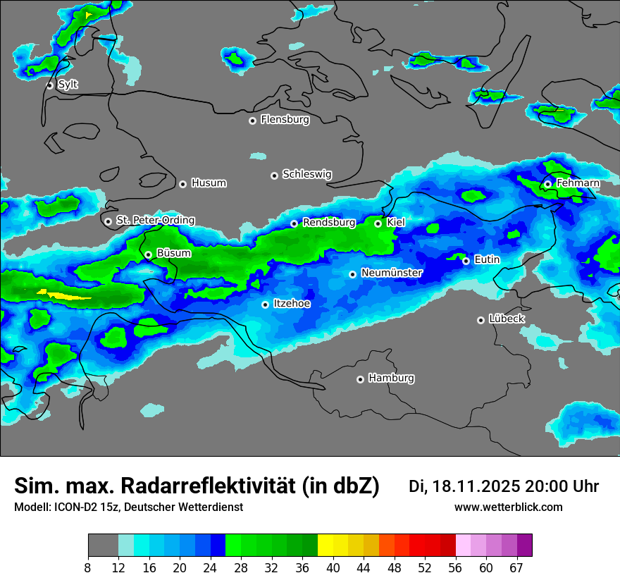 Modellkarten Simuliertes Radarbild
