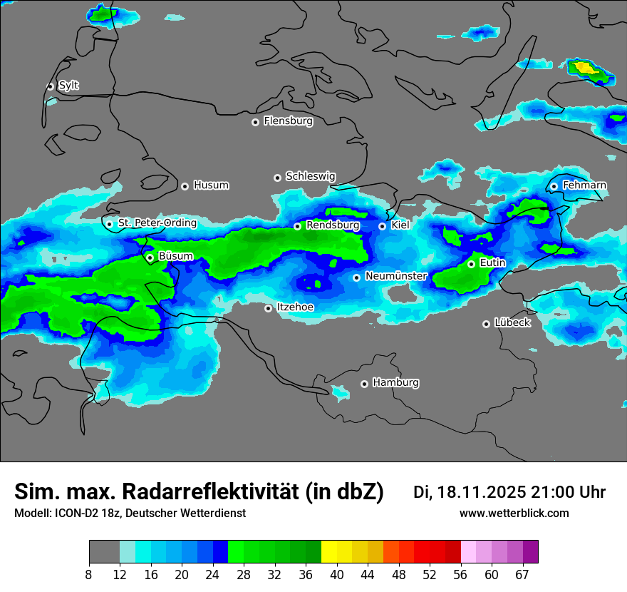 Modellkarten Simuliertes Radarbild