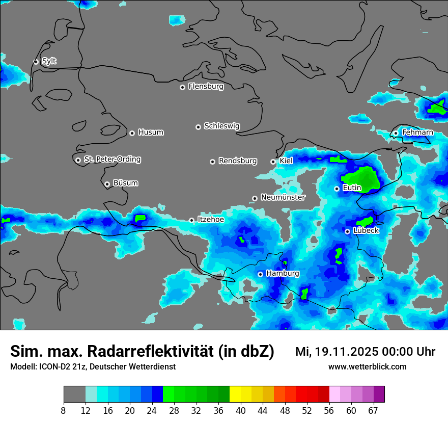 Modellkarten Simuliertes Radarbild