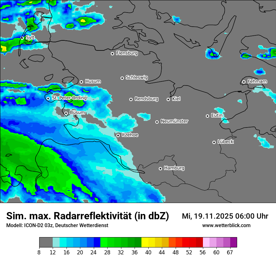 Modellkarten Simuliertes Radarbild