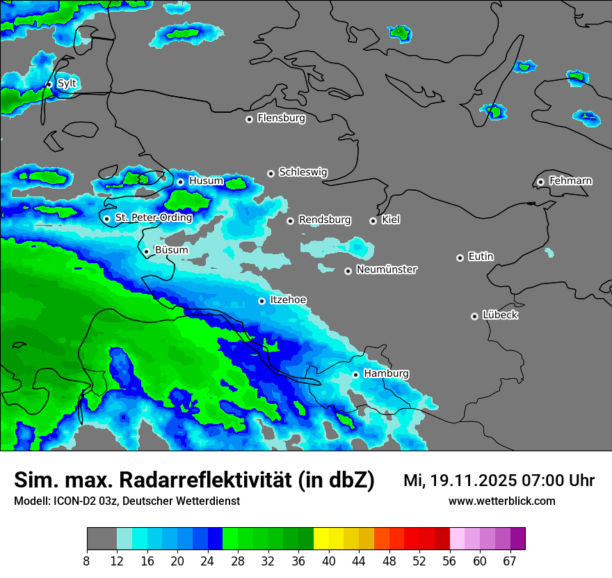 Modellkarten Simuliertes Radarbild
