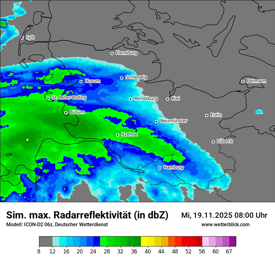 Modellkarten Simuliertes Radarbild