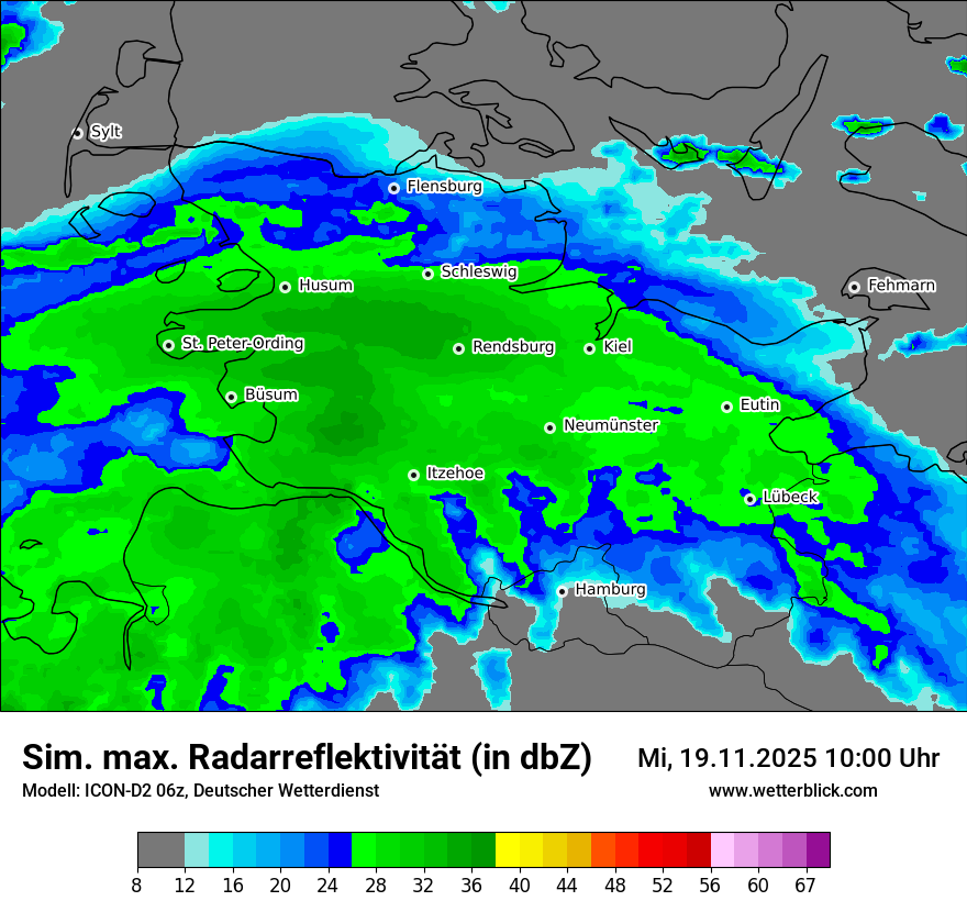 Modellkarten Simuliertes Radarbild