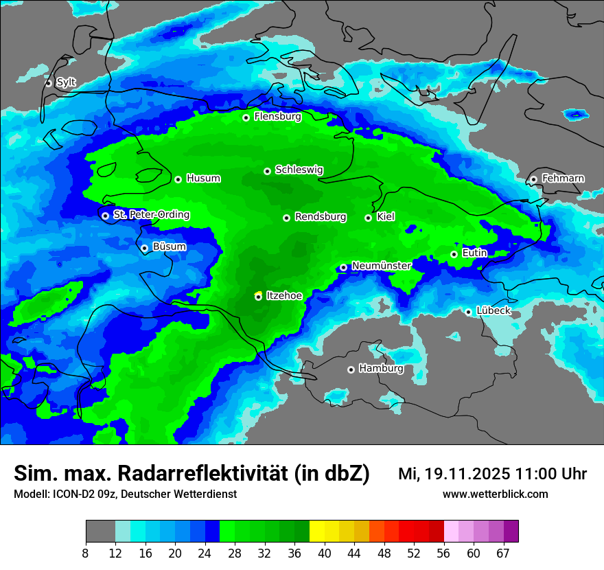Modellkarten Simuliertes Radarbild