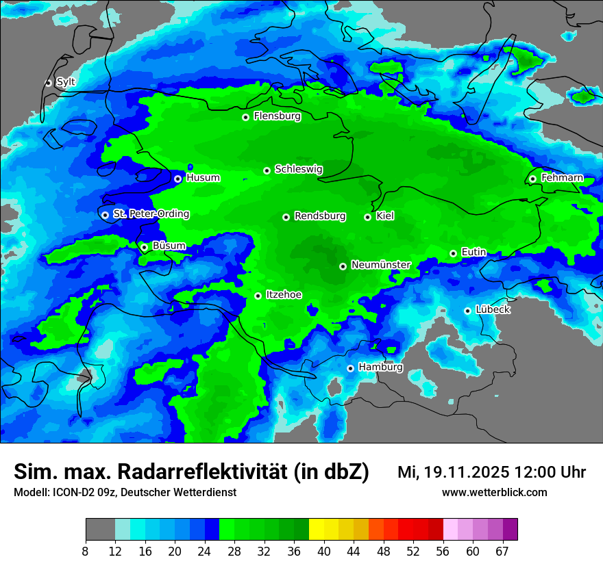 Modellkarten Simuliertes Radarbild
