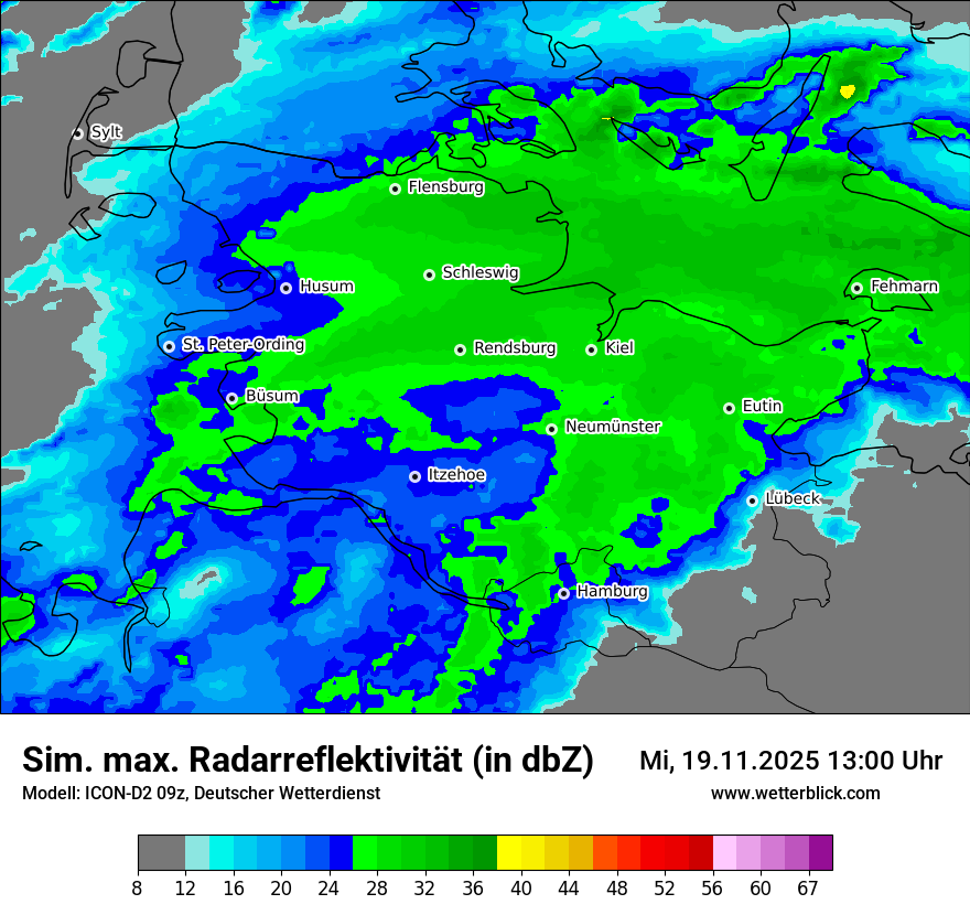 Modellkarten Simuliertes Radarbild