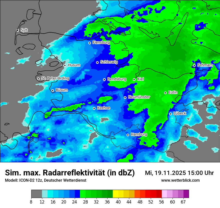 Modellkarten Simuliertes Radarbild