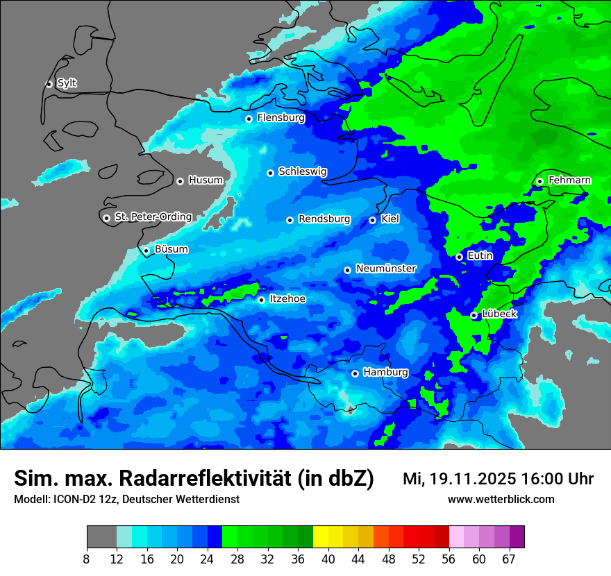 Modellkarten Simuliertes Radarbild