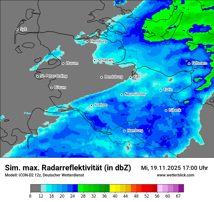 Modellkarten Simuliertes Radarbild