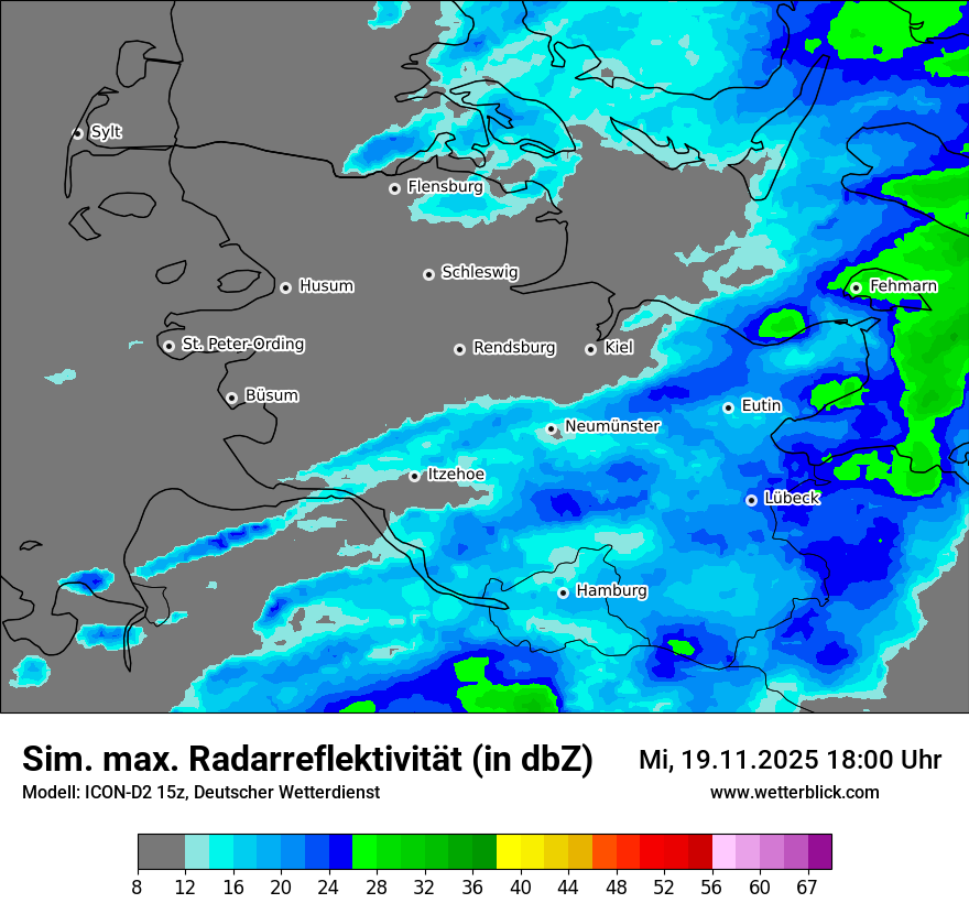 Modellkarten Simuliertes Radarbild