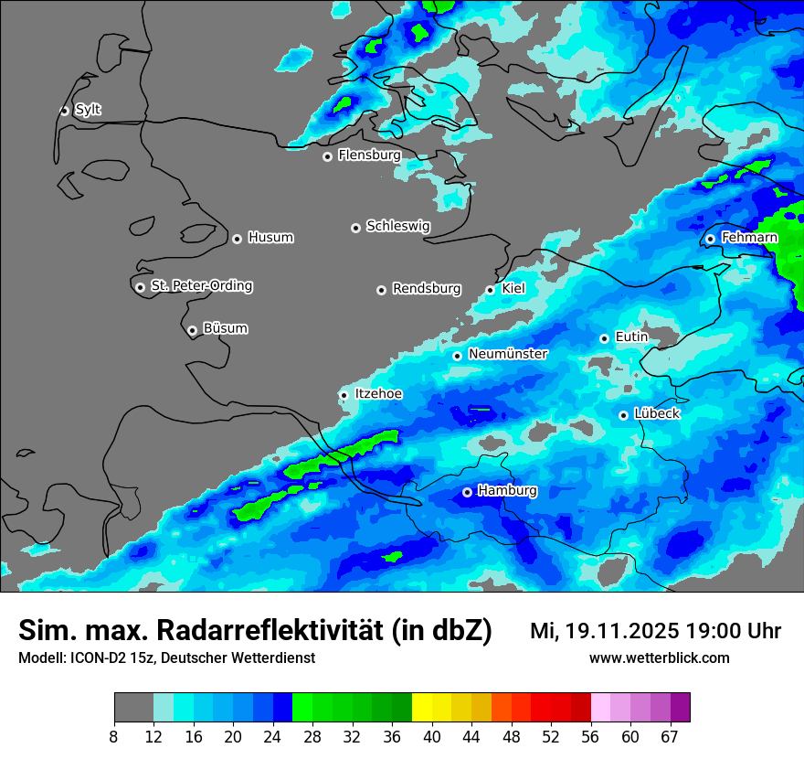 Modellkarten Simuliertes Radarbild