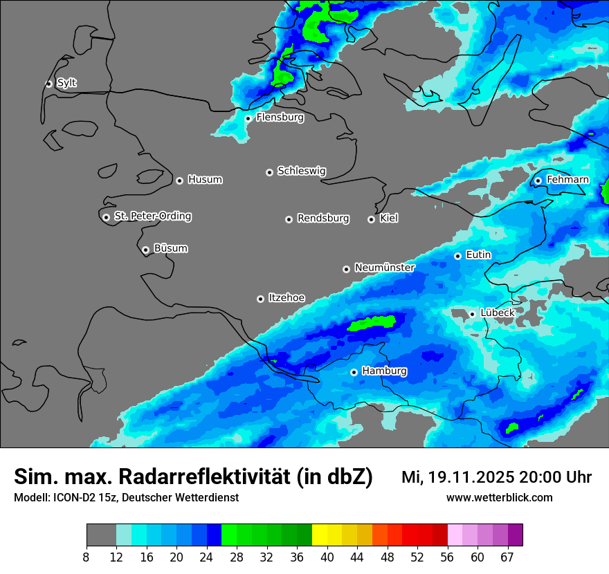 Modellkarten Simuliertes Radarbild