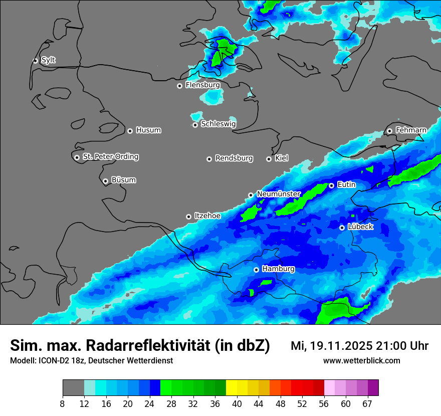 Modellkarten Simuliertes Radarbild