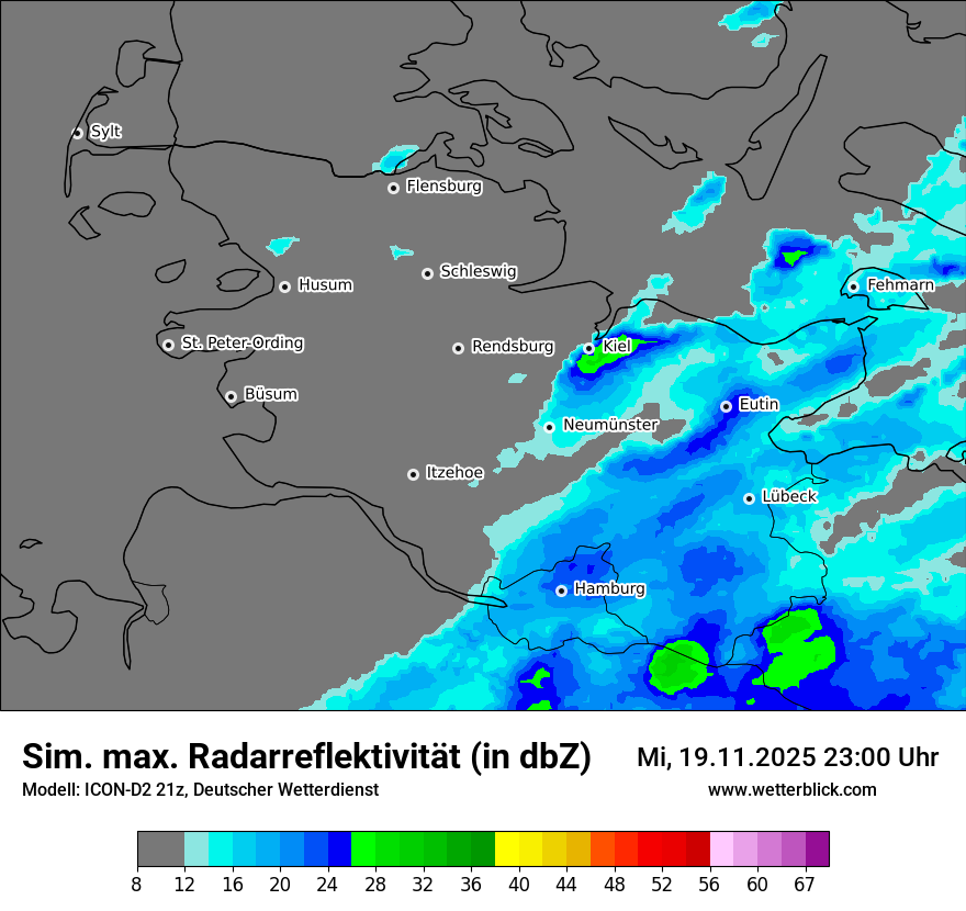 Modellkarten Simuliertes Radarbild