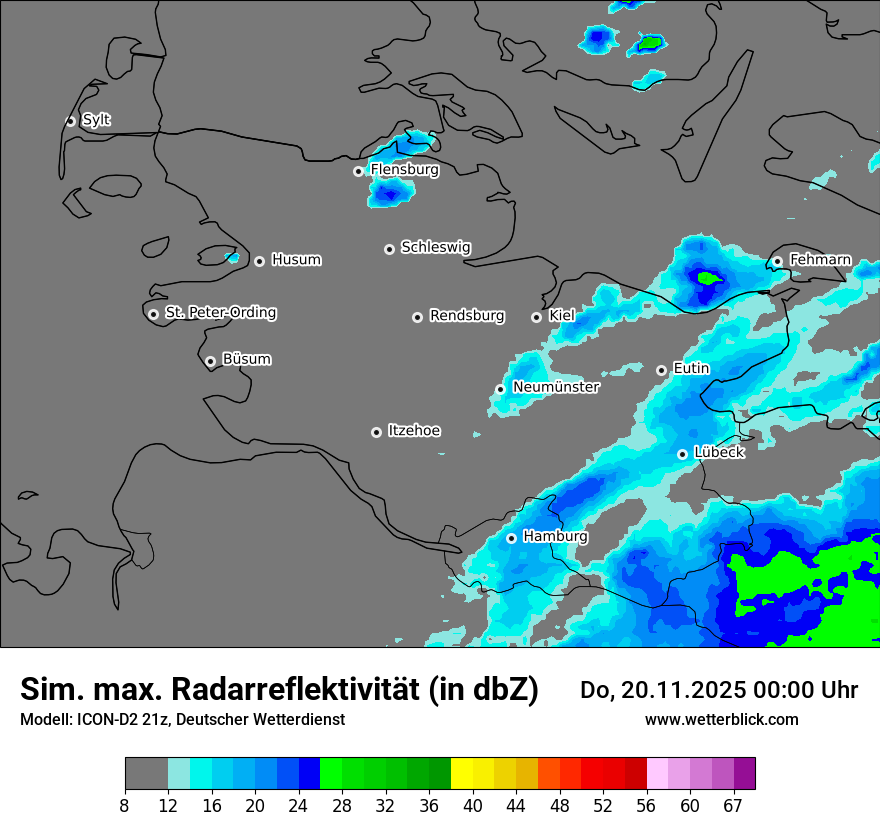 Modellkarten Simuliertes Radarbild