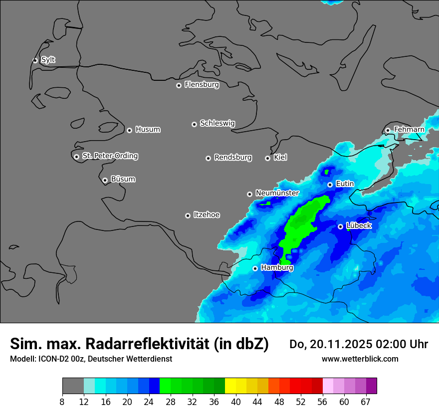 Modellkarten Simuliertes Radarbild