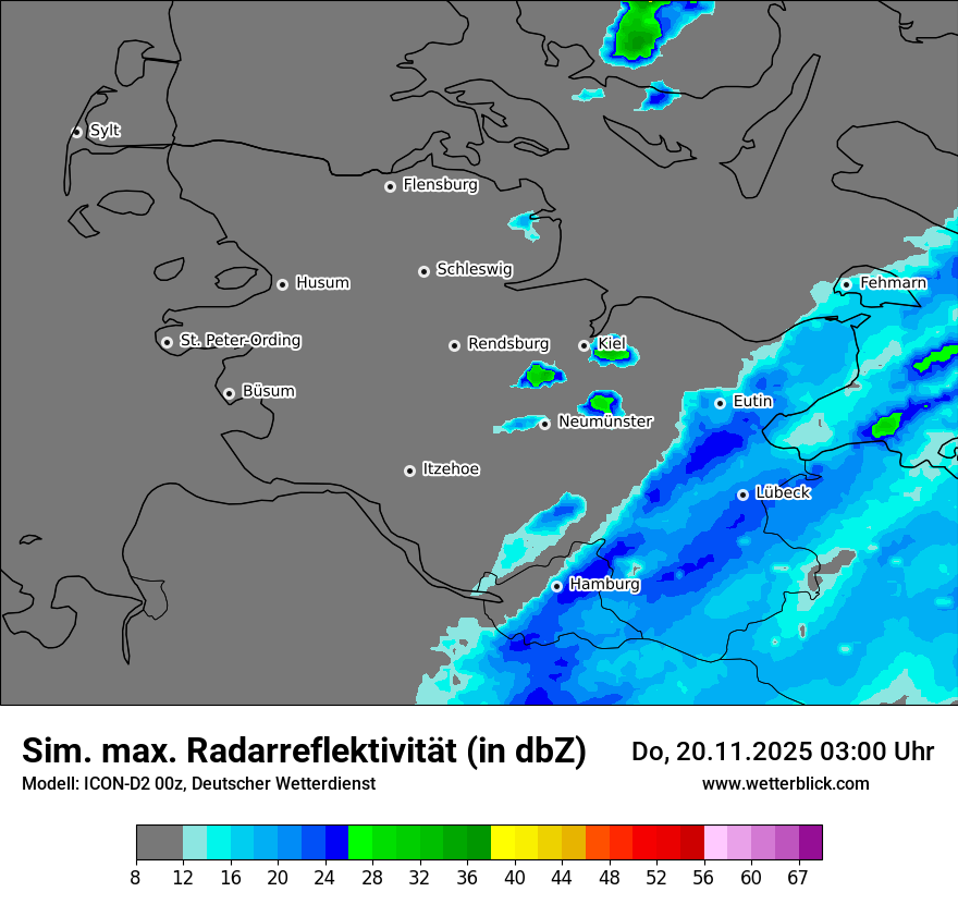 Modellkarten Simuliertes Radarbild