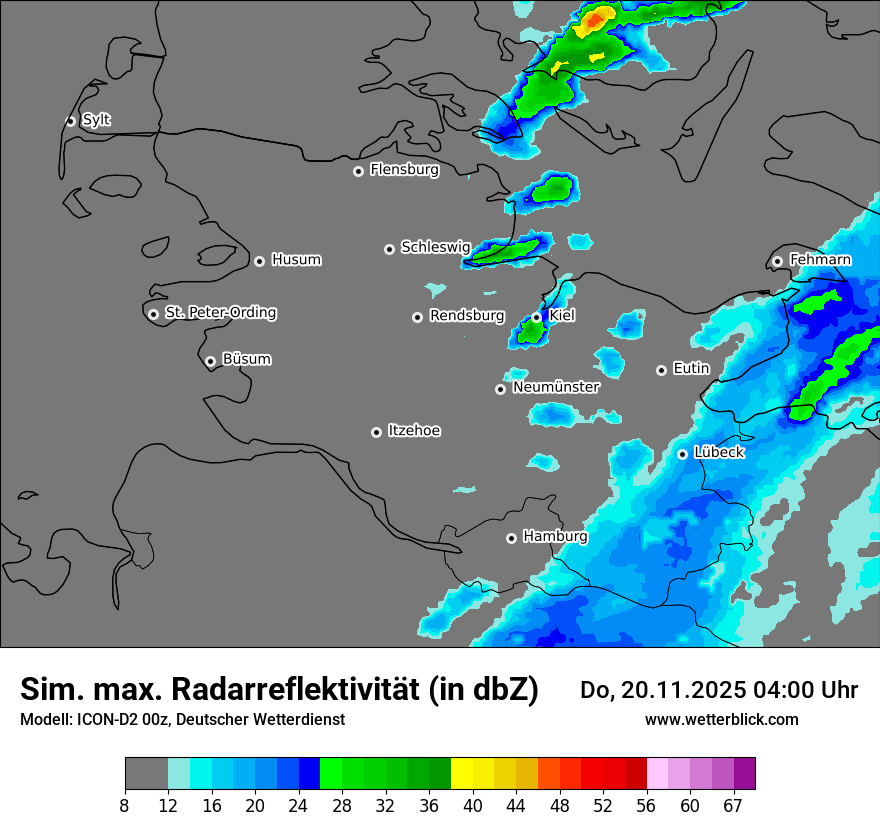Modellkarten Simuliertes Radarbild