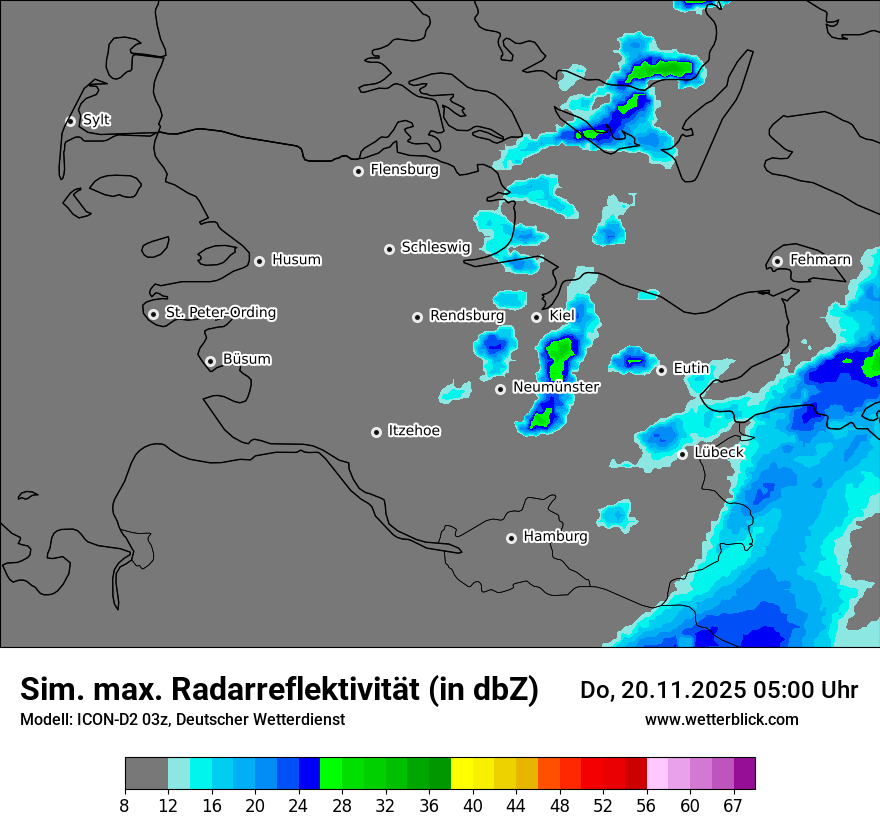 Modellkarten Simuliertes Radarbild