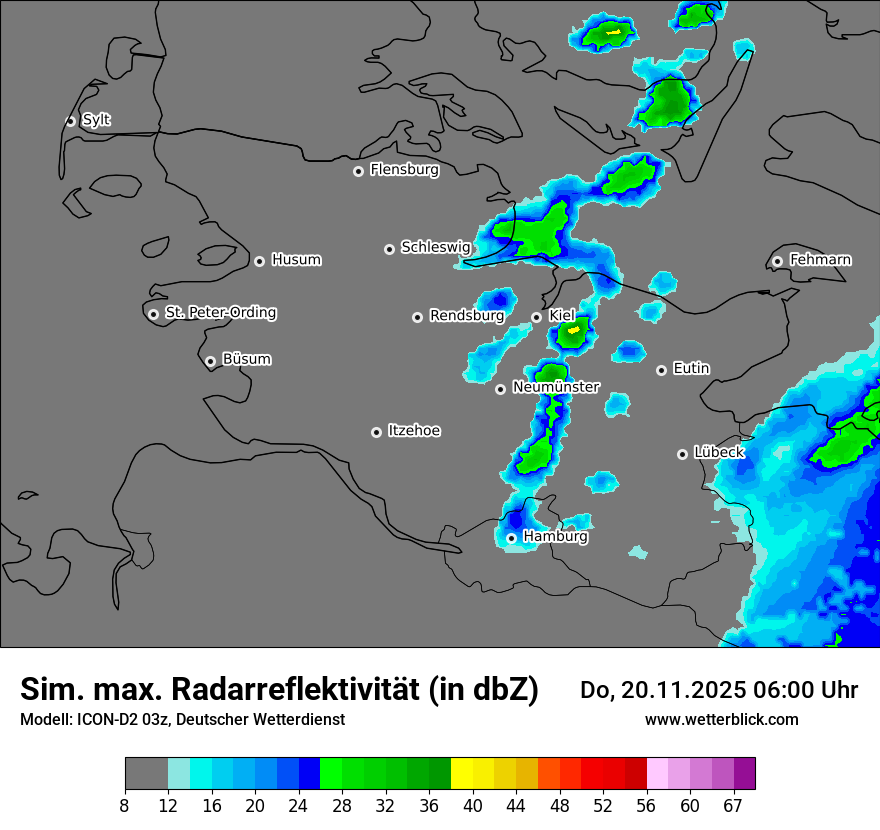 Modellkarten Simuliertes Radarbild