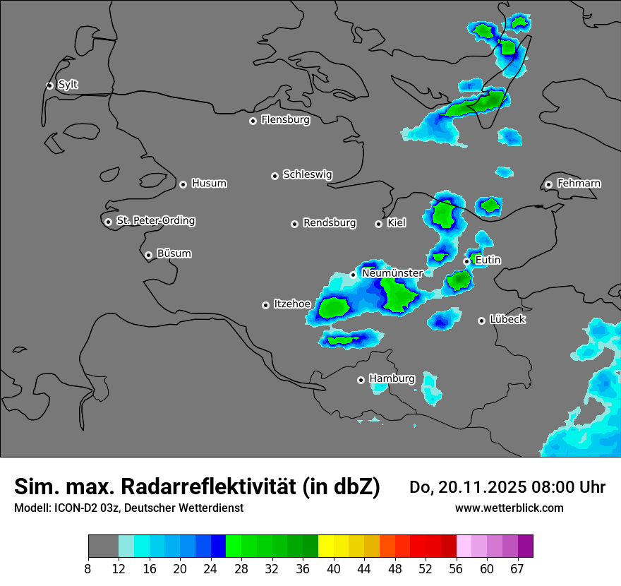 Modellkarten Simuliertes Radarbild
