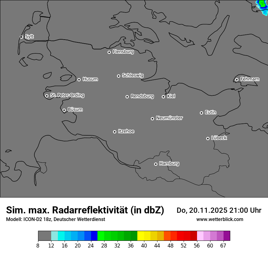 Modellkarten Simuliertes Radarbild