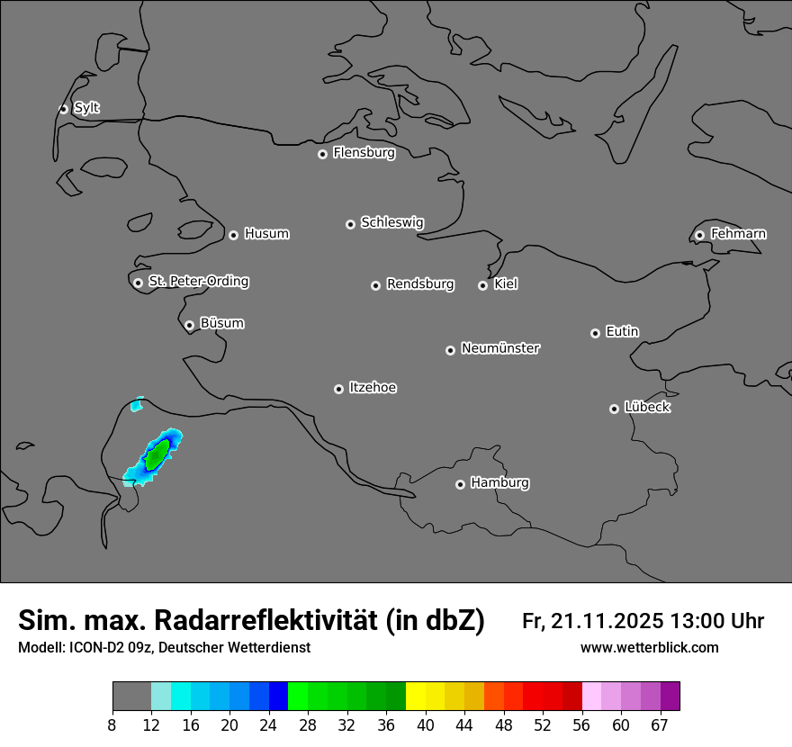 Modellkarten Simuliertes Radarbild